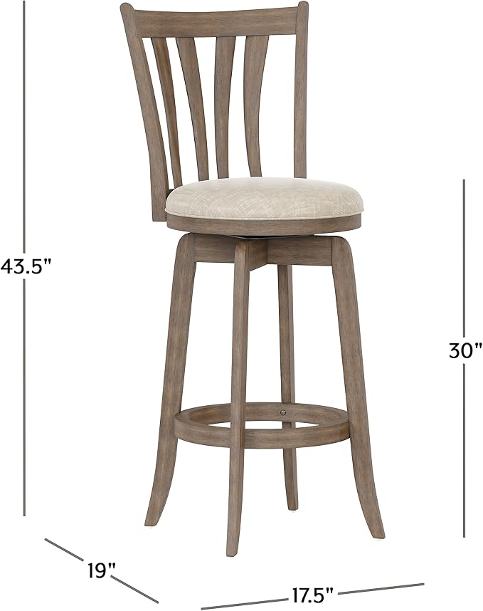 Hillsdale 29.5" Savana Wood Swival Bar Height Stool - Image 3