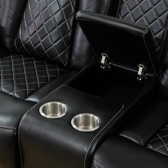 Power Recliner Sofa Set with LED Lights, Includes a Manual Recliner 1 Seat and - Image 6
