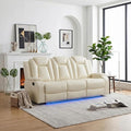 Power Recliner Sofa with LED Lights, Leather Power Reclining Sofa, Living Room by Unknown