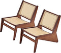 Welnow 2-Pcs Mid Century Rattan Accent Chair, Bamboo Wood Lounge Chair by LifeGetsBetterWithWelnow