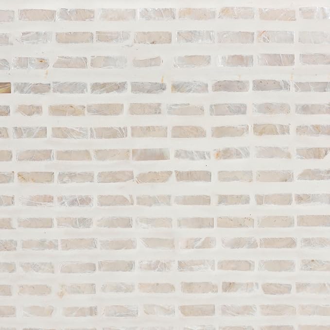 Bali & pari Carlyn Coastal Beige and White Mother of Pearl Capiz Shell End Table - Image 8