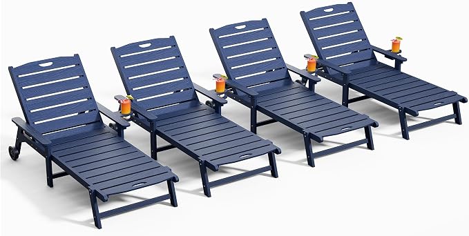 Outdoor Lounge Chair Set of 4 by LegacyAmerhomeDirect