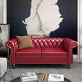 Chesterfield Loveseat Sofa, Modern Leather Small Sofa Couch 2 Seater by RUSTYER
