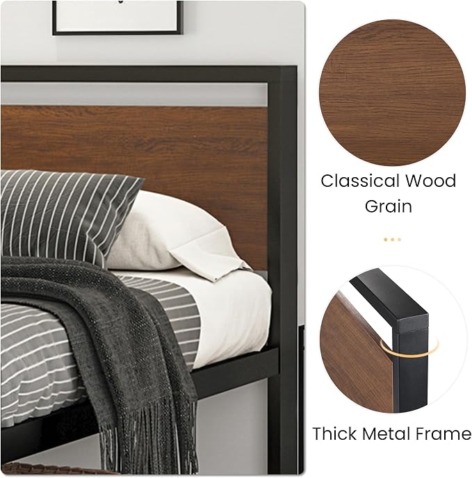 SHA CERLIN 14 Inch Full Size Metal Platform Bed Frame - Image 5