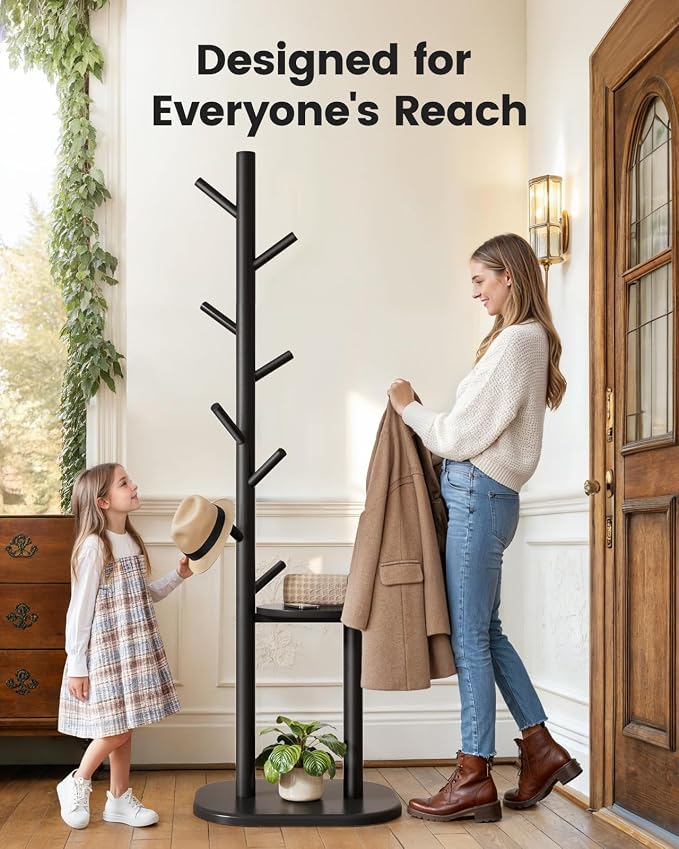 Pipishell Coat Rack, Freestanding Hall Tree - Image 6