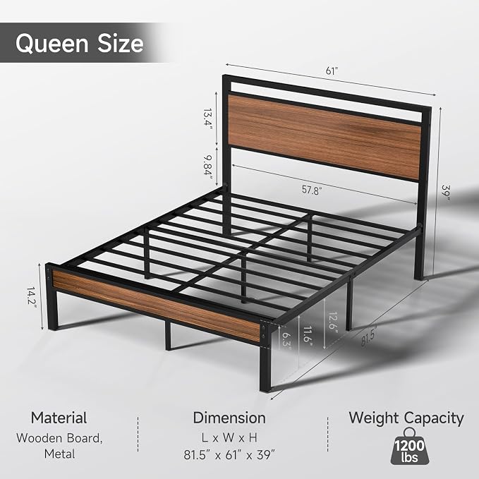 Easy Assembly Queen Bed Frame - Image 2