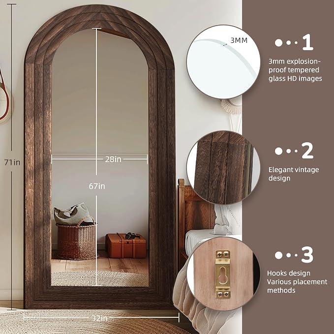 ZHUNFA Arched Full Length Mirror - Image 2
