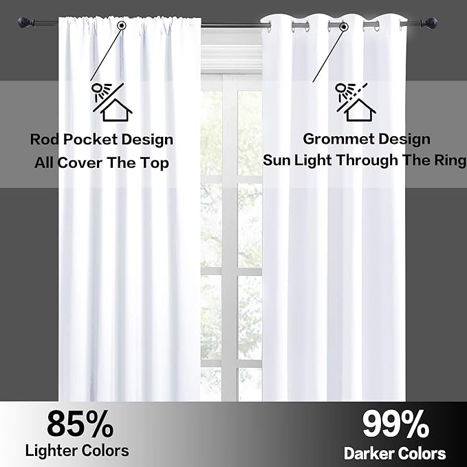 RYB HOME Privacy Bathroom Window Curtains, Short Thermal Insulated Heat - Image 6