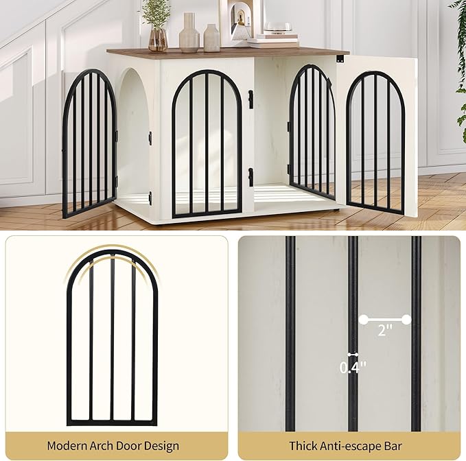 Hzuaneri 31.5'' Wooden Dog Crate Furniture, Indoor Dog Kennel Dogs Cage - Image 5