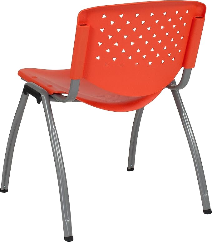 Flash Furniture HERCULES -5 Pack 880 lb. Capacity Orange Plastic Stack Chair | - Image 10