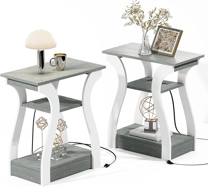 FROMJBEST End Tables Living Room Set of 2, Nightstand by FROMJBEST