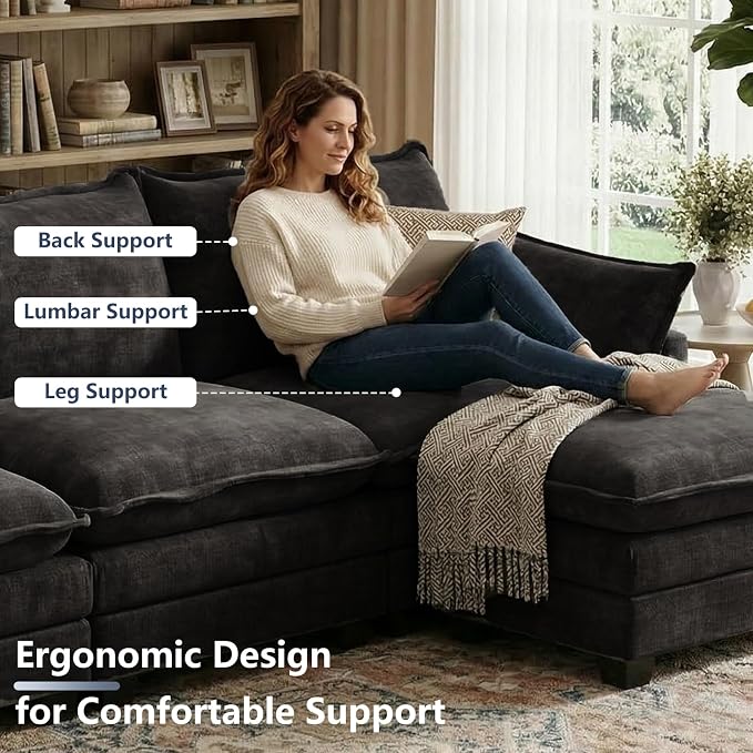 U Shaped Modular Sectional Sofa, Cloud Couch - Image 6