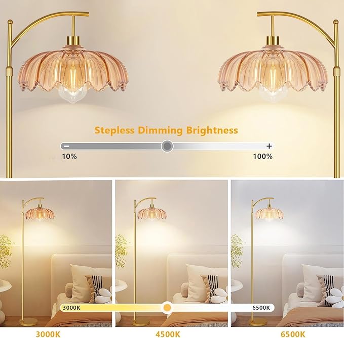 Vintage Floor Lamps for Living Room Glass Floor Lamp - Image 2