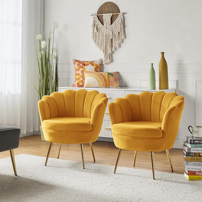 HULALA HOME Velvet Accent Chairs Set of 2 by HULALAHOME