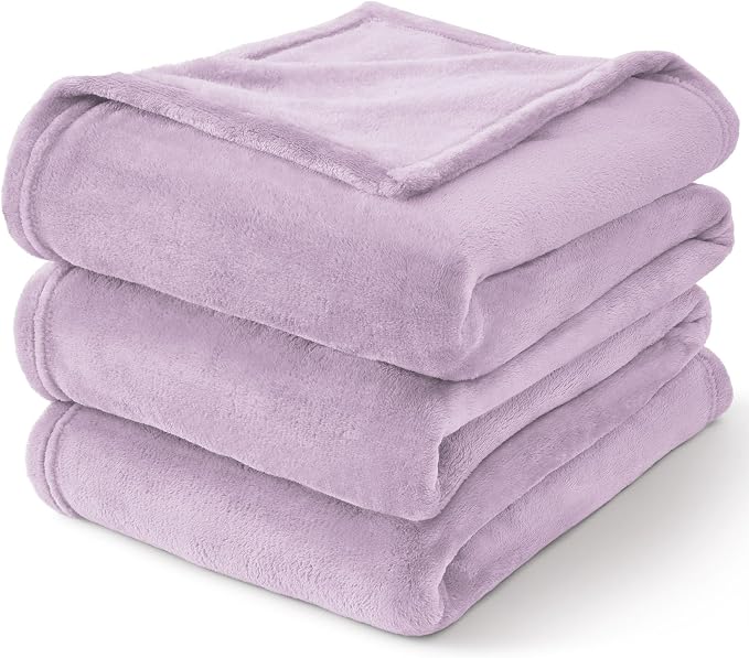 BEDELITE Fleece Blankets Queen Size Lilac Throw Blankets - Image 7