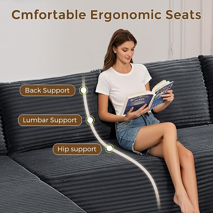 133" Oversized Cloud Boneless Sofa Couch - Image 5