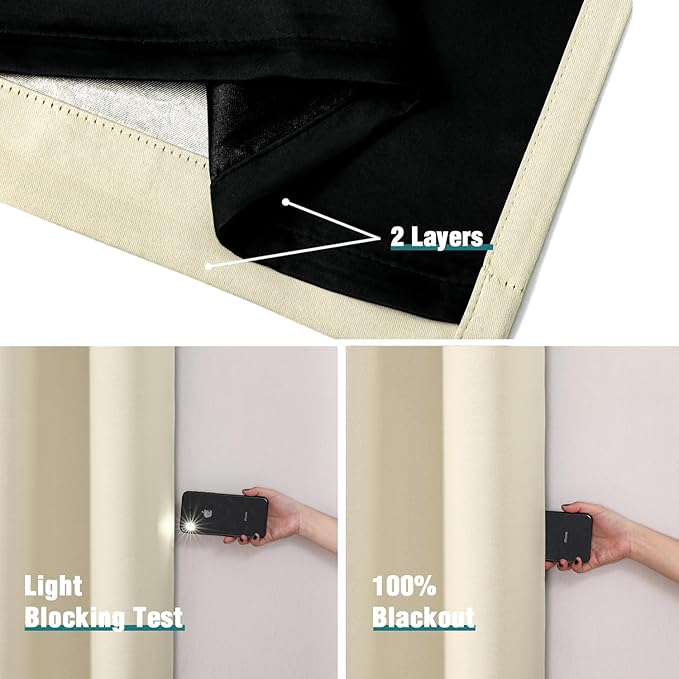 ChrisDowa 100% Blackout Curtains 102 inch Long - Image 5