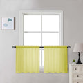 Chyhomenyc Sheer Lemon Tier Curtains 24 Inch Length Set, Small Window Kitchen by Chyhomenyc