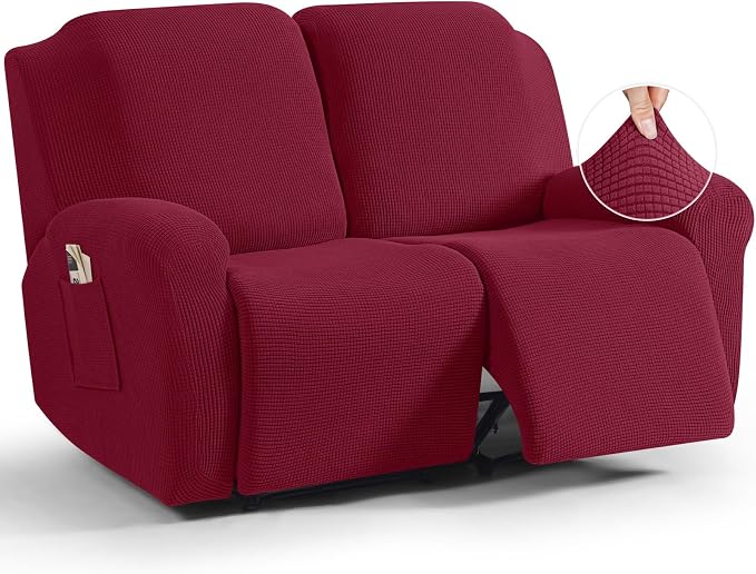 TAOCOCO Recliner Loveseat Slipcover, 6 Pieces Dual Recliner Sofa Covers by TAOCOCO