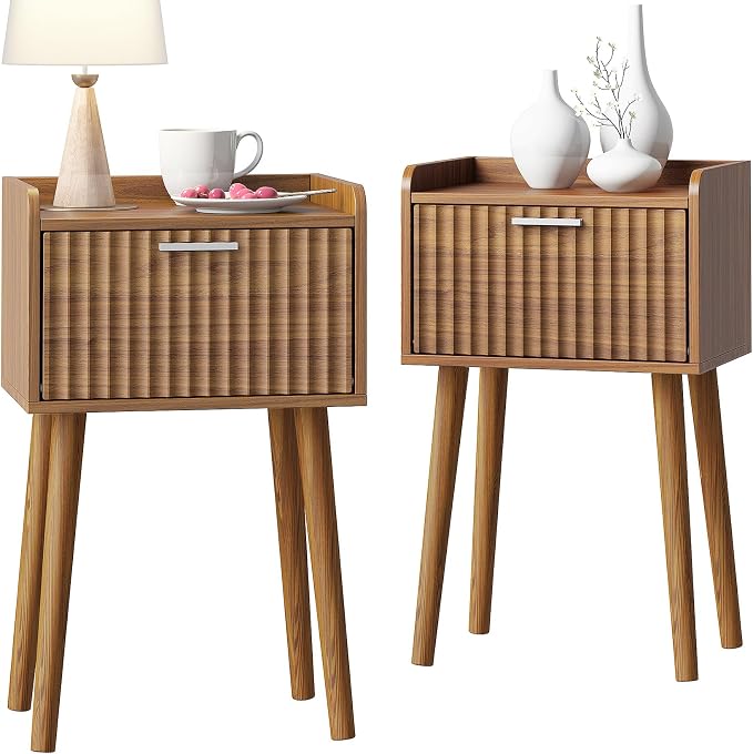 LAATOOREE Small Nightstands Set of 2, Side End Table, Bedside Table by LAATOOREE