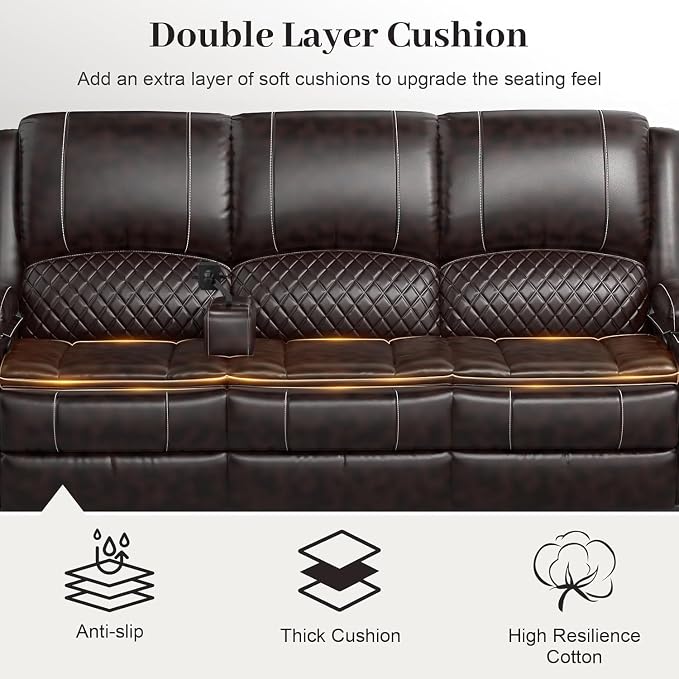 Yolsali 3 Seater Recliner Sofa Set - Image 4