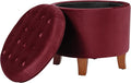 Homepop Home Decor | Upholstered Round Velvet Tufted Foot Rest Ottoman | Ottoman by HomePop