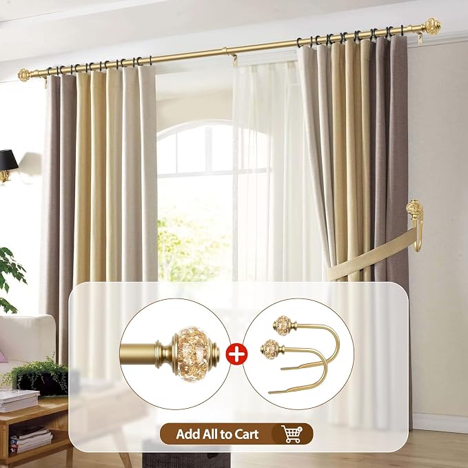 2 Pack Luxury Gold Curtain Rods - Image 6
