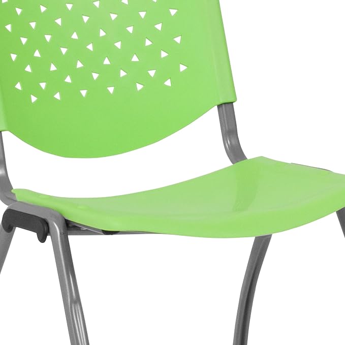 Flash Furniture HERCULES Series 880 lb. Capacity Green Plastic Stack Chair - Image 11