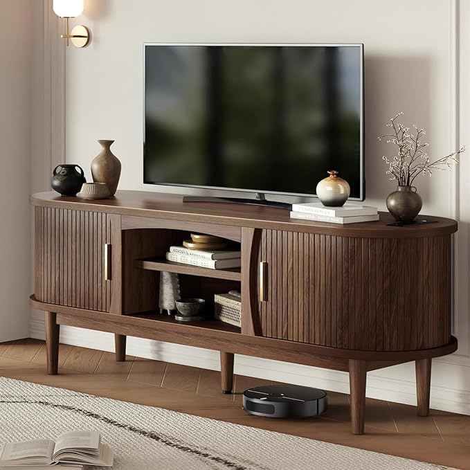Decofy Mid Century TV Stand for TVs up to 65 Inches, Entertainment Center - Image 7