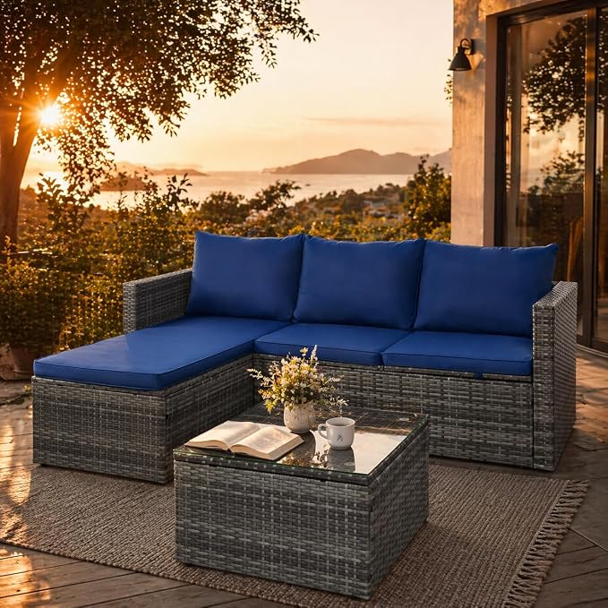 SUNLEI Small Outdoor Sofa Patio Furniture Set - Image 7