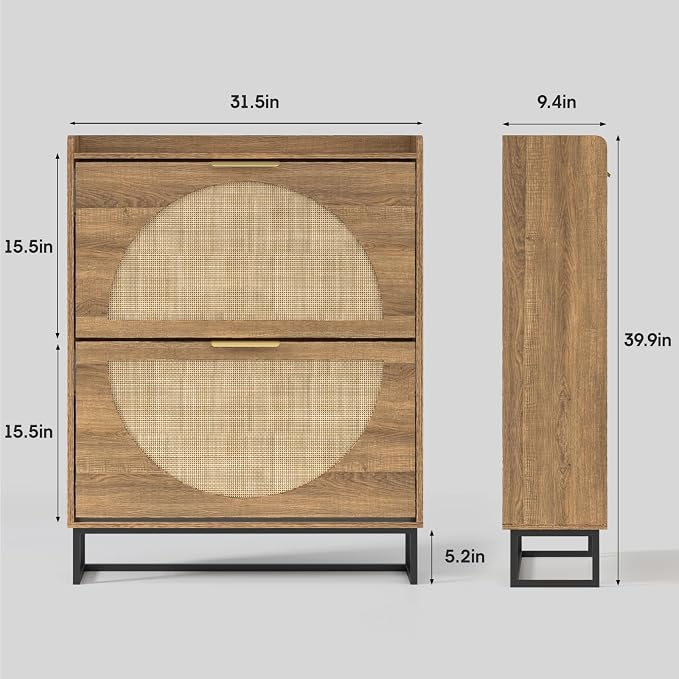 Maupvit Rattan Shoe Storage Cabinet - Image 2