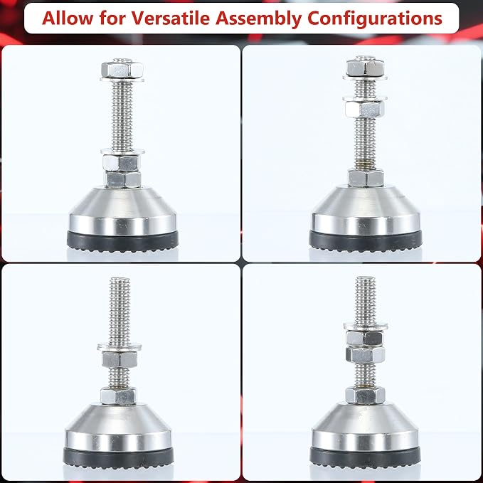 Heavy Duty 2000 lb Capacity Stainless Steel Adjustable Leveling Feet - Image 4