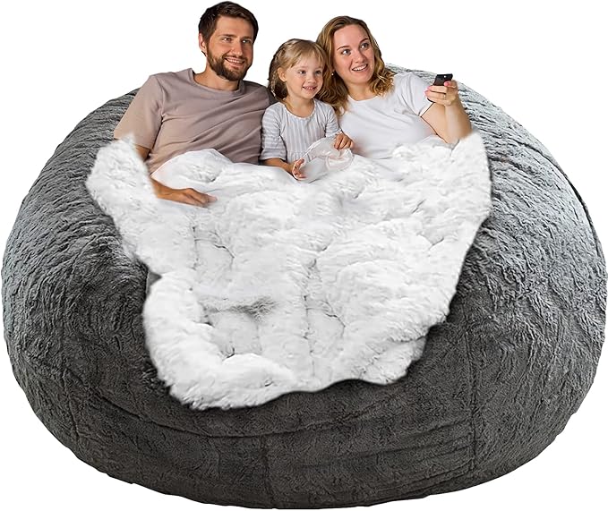 YudouTech (No Filler Bean Bag Chair Cover Without Filler, Big Round Soft Fluffy by YudouTech