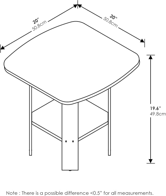 Furinno Simple Design End Side Night Stand/Bedside Table - Image 3