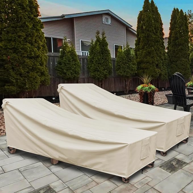Outdoor Chaise Lounge Covers Waterproof Patio Lounge Chair Covers, 600D - Image 6