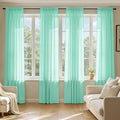 MIULEE Aqua Sheer Curtains 90 Inches Long, 4 Panels Set, Light Filtering Rod by MIULEE