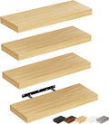 Bellsal Floating Shelves for Wall, Maple Wood Wall Shelf Set of 4, Living Room by Bellsal