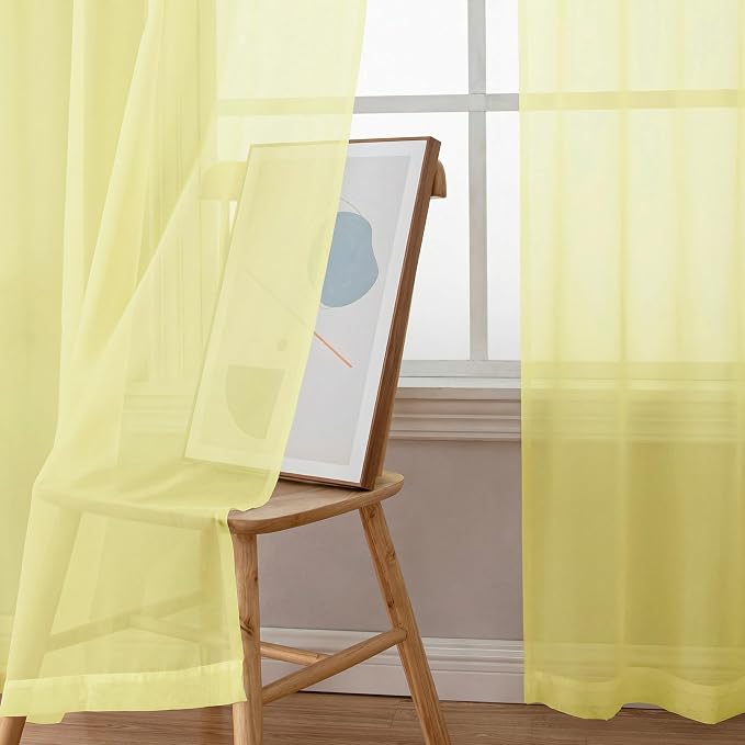 OWENIE Sheer Curtains 78 Inches Long 2 Panels Set - Image 5
