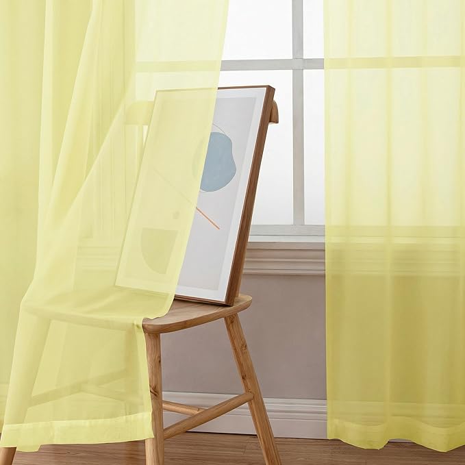 OWENIE Sheer Curtains 84 inches Long 2 Panels Set - Image 5