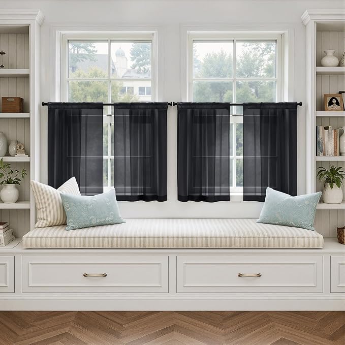 MIULEE Black Curtains 24 Inch Length - Image 4