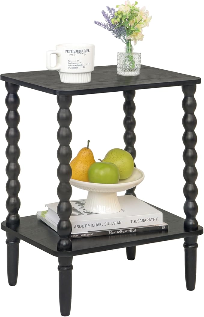 Fultyle Black Side Table, Small End Table by Fultyle