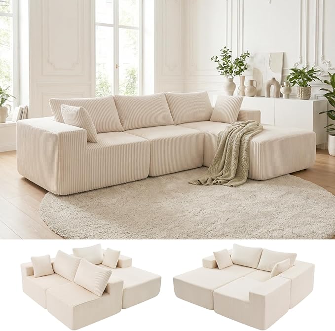 DUMOS 108” Modular Sectional Sofa, Cloud Sectional Couch - Image 6