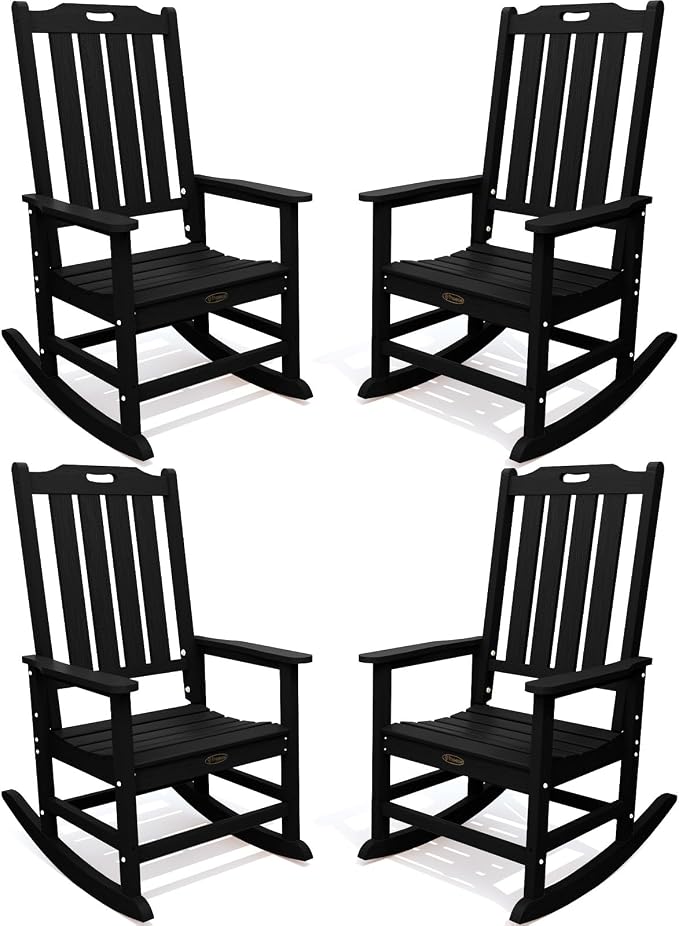 THOEOE Oversized Rocking Chair Set of 4, Outdoor Rocking Chair by THOEOE