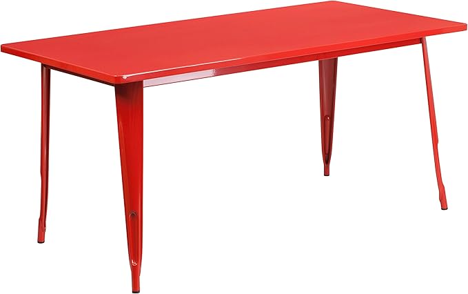 Flash Furniture Charis Commercial Grade 31.5" x 63" Rectangular Red Metal by FlashFurniture