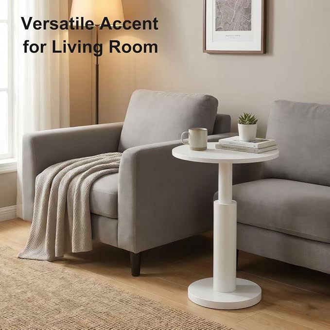 LAATOOREE Round Side Tables Set of 2, Pedestal Drink Table, Spacious Top - Image 4