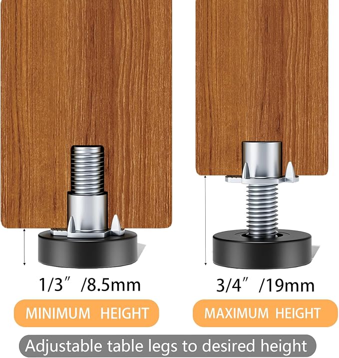 1/4" Thread Leveling Feet, Threaded Screw-in Table Feet - Image 5