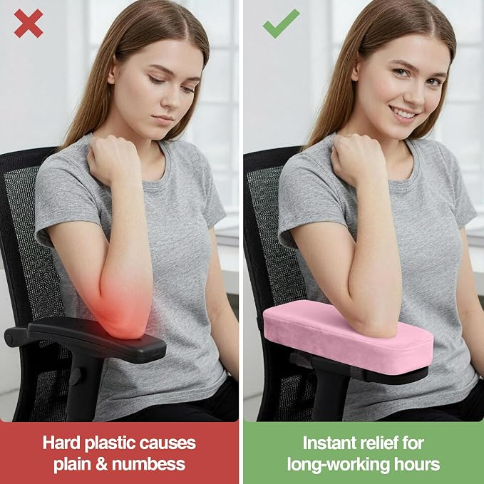 Smiry Ergonomic Office Chair Armrest Pads, Memory Foam Arm Rest Covers - Image 5