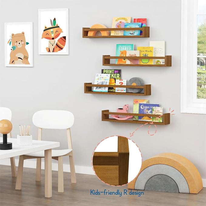 Forbena 24 Inch Wooden Floating Nursery Book Shelves - Image 5