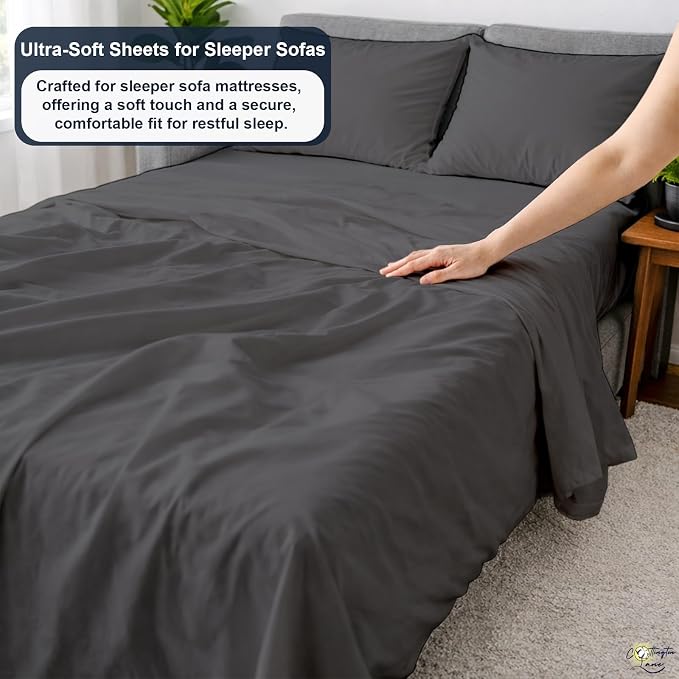Cottington Lane Sleeper Sofa Sheets Queen Size, 4 Piece Premium Quality 100% - Image 3