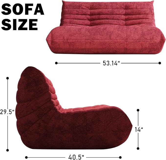 YVDNHP Bean Bag Chair, Loveseat Fireside Chair Bean Bag Sofa Large Bean Bag - Image 2